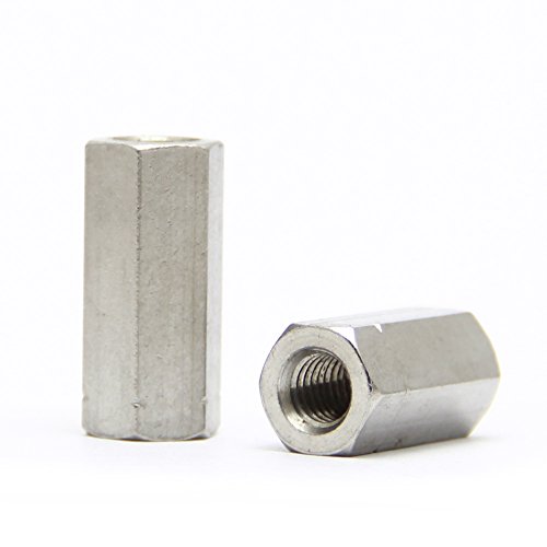 Preisvergleich Produktbild DERING Gewindemuffen M10x40 (SW17) Sechskant, Edelstahl A2 (10 Stück) / mit Sechskantantrieb / Distanzmuffe / Langmuttern / Verbindungsmuffe / rostfrei