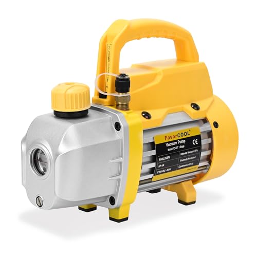 Image of Vacuum Pump 3CFM Single Stage HVAC Vacuum Pump 1 /4 HP 110V Rotary Vane Vacuum Pump, Air Conditioner Refrigerant for R134a R410a R22 Systems, Vacuum Pump Automotive, 170ml Oil Included