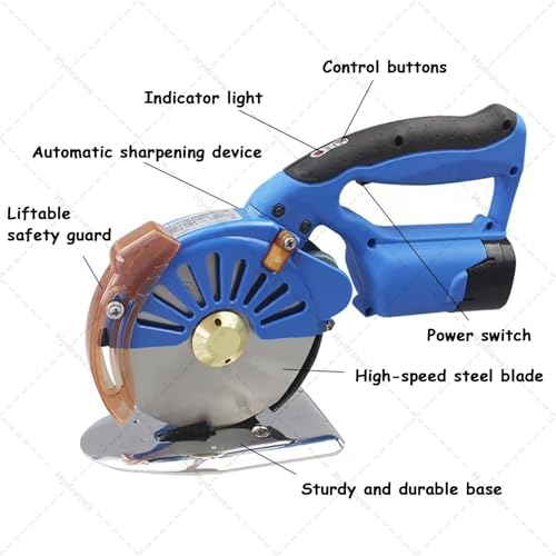 Cortador eléctrico giratorio de tela, inalámbrico, velocidad ajustable, multicapa
