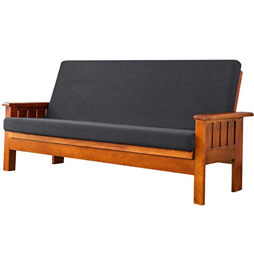 Chun Yi Jacquard Futon Cover Full Size Futon Mattress Cover Stretch Foldable Sofa Bed Covers Washable Futon Slipcover Fit For 6 To 8 Inches Sofa Cover (Gray) #TOP19