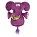 Hear Doggy Chew Guard Flats Toy, Elephant, Purple, Ultrasonic Silent Squeaker Dog Toy