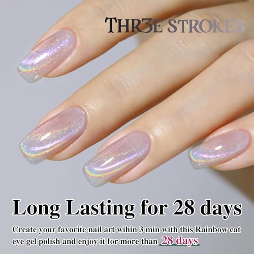 Image of THR3E STROKES 9D Glitter Cat Eye Gel Magnetic Nail Polish Gel Art Manicure DIY at Home Soak Off UV G-el 7.5ML (CE12, 7.5ML)