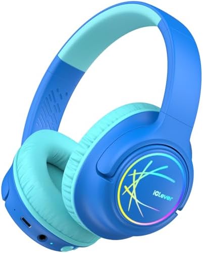 iClever Kids Wireless Headphones with LED Lights, BTH18 Safe Volu...