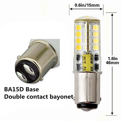 Hryspn Ba15D Led Bulb Ac/Dc 12V, Double Bayonet Base 5W Daylight White 6000K, 35W Halogen Equivalent, 1076 1130 1176 1142 Led Replacement For Interior Rv, Camper (Pack Of 2) #TOP1