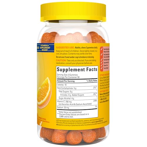 Nature Made Zero Sugar Vitamin C Gummies 250 mg per Serving, 100 Gummies - image 9