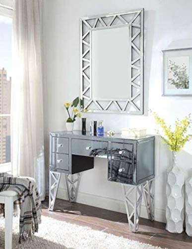 Quality Glass Modern Mirror with Console Mirror Drawer Set for Living ...