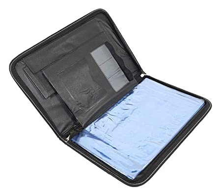 UNIVERSAL BUYER Leather Multipurpose 18 File Sleeve A4 Professional Files and Folders to Store Certificate, Legal Size Documents for Home, Office, School (Black)
