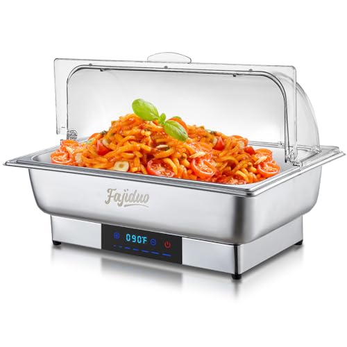 Electric Chafing Dish, 9QT Buffet Servers and Warmers, Stainless Steel Chaffing Dishes with Temperature Control Display, Commercial Food Warmers for for Parties, Catering, Buffets