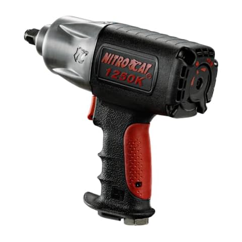 AIRCAT Pneumatic Tools 1250-K 1/2-inch NITROCAT Composite Twin Clutch Impact Wrench : Impact Wrench : Powerful & Long-Lasting Power Wrench : Air Tool with Ergonomic Handle Cover
