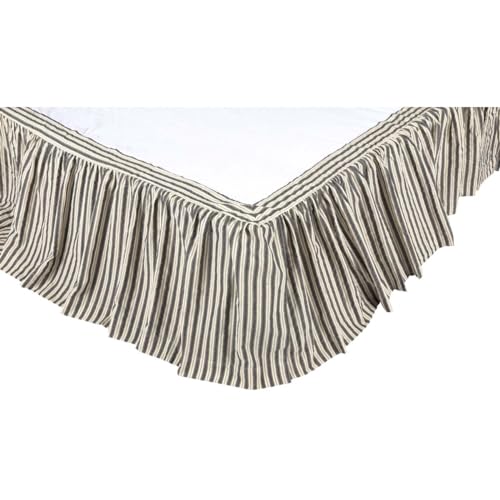 VHC Brands Farmhouse Ashmont Grey Bedding Accessory, King Skirt 78x80x16