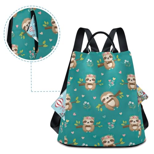 Sac à dos paresseux en polyester avec fermeture éclair antivol - 4