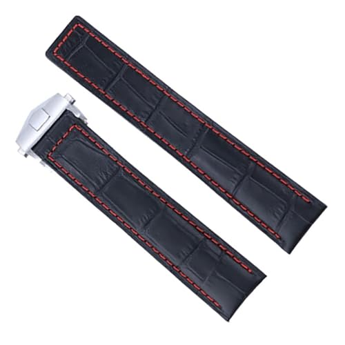 Bracelet montre cuir véritable TAG HEUER homme avec boucle pliable souple