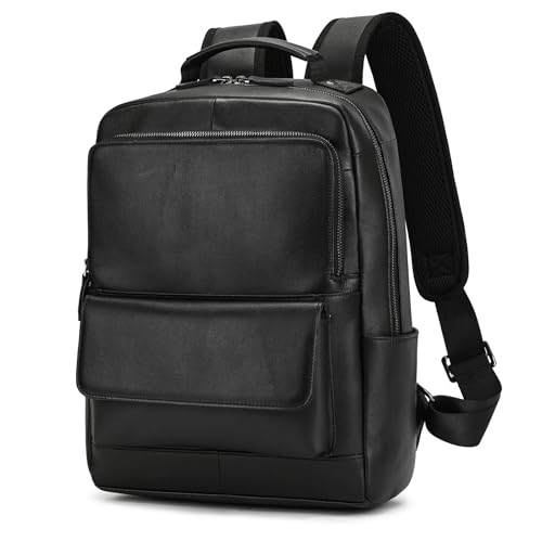 LUUFAN Echtes Leder Rucksack für Männer Frauen, Business Travel Laptop Rucksack mit Anti-Diebstahl-Tasche Daypack Casual Umhängetasche