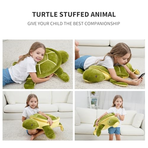 Dalmao 70cm Schildkröte Kuscheltier Groß, weiches Kuschelkissen mit Jumbo-Schildkröte, Cartoon Plüschtier Meeresschildkröte, Geschenk für Kinder Geburtstag, Ostern