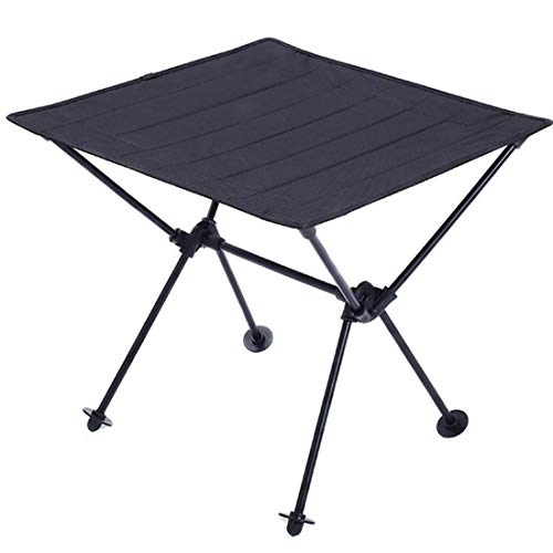 Zhouzl Productos de Camping Acampar al Aire Libre Luz de Mesa portátil Plegable Oxford Tela Aviación Aluminio Picnic Barbacoa Mesa Productos de Camping (Color : Black)