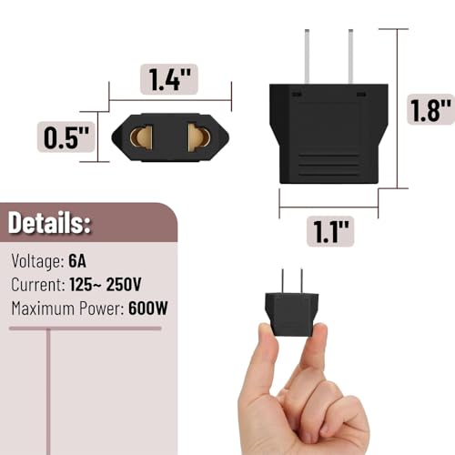 Image of Hi-Plasst India to USA Converter Plug 2 Pin| Travel Adapter 2-Pieces Pack Universal Type A Plug Adapter for US, Canada, Mexico, Japan, Thailand | for Indian Devices (Pack of 2)
