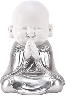 Widdop HESTIA Baby Buddha Silver and White Buddha Child Zen Gift Ornament Hands Together HE1676