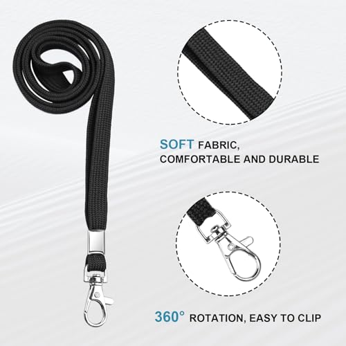 Koorito 3 Pack Clear Id Badge Holder With Lanyard Black Lanyards With Vertical Waterproof Id Badge Holder For Office thumb #2