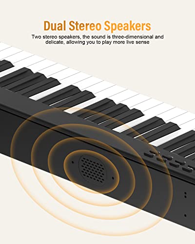 Konix 88 Keys Piano Keyboard, Full Size Semi-Weighted Electric Piano Keyboard With Bluetooth Midi Function, Portable Piano Keyboard With Sheet Music Stand, Sustain Pedal, Piano Bag, Great For Beginner #TOP6