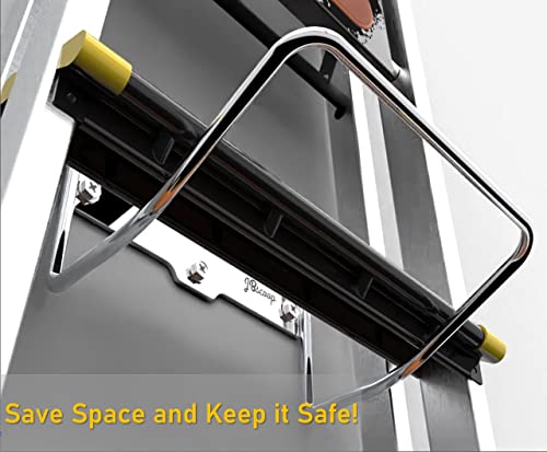 Image of JBscoop 2 Ladder Hooks Wall Mount for Ladder Storage Strollers and Folding Chair, Heavy Duty Lader Holder Rust Proof SS304 (2)