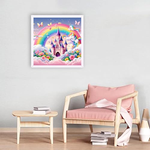 Image of JAKI Diamond Art Painting Kits for Adults Castle,Diamond Art for Adults Cartoon,Full Drill Diamond Art Kits for Gift Home Wall Decor(13.8x13.8inch)