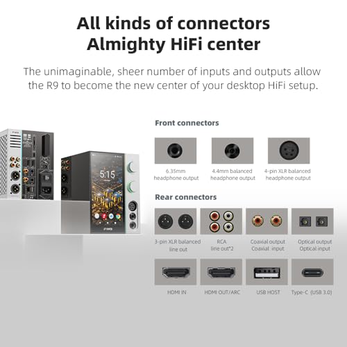 Image of FiiO R9 Android Media Streamer, Network Player, HDMI /MQA Full Decode, USB DAC, DSD512 PCM768kHz /32Bit Bluetooth 5.0, 6''HD Touchscreen