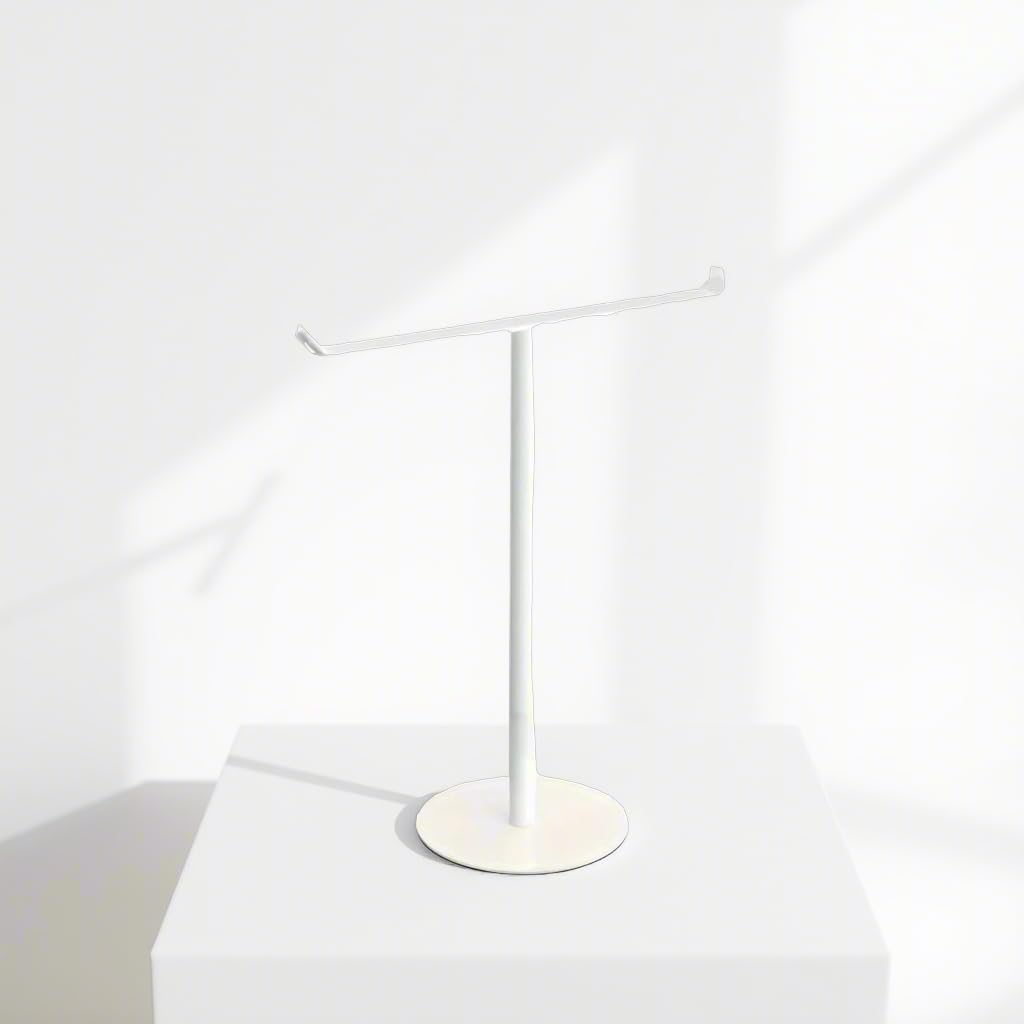 T Bar Purse Display Stand, White, Tabletop Retail Stand, 11.81 x 10.63 x 5.31 Inches, 2 Pack