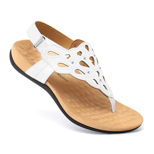 Image of Athlefit Orthopedic Sandals for Women Summer Adjustable Orthotic Thong Sandals with Arch Support