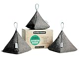 Bamboo Charcoal Air Purifying Bag by Purely Basic (Set of 3) | Activated Charcoal Odor Absorber | Natural Air Purifier & Freshener for Home, Car, Garage, Pet Areas & More | Organic Room Deodorizer