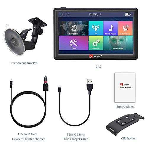 Car GPS,7-Inch Touch Screen GPS Navigation for Car,Real Voice Direction GPS Navigation System Built-in Lifetime Maps(2019)