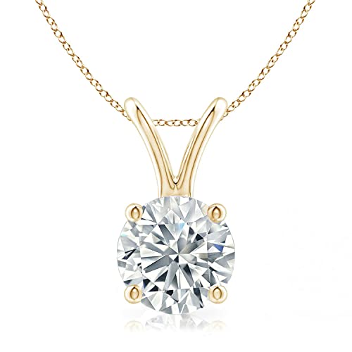 The Diamond Deal .25-1.00 Carat Round Brilliant Solitaire IGI Certifed Lab-Grown Diamond Solitaire Pendant Necklace | 14k Yellow or White or Rose/Pink Gold With 18