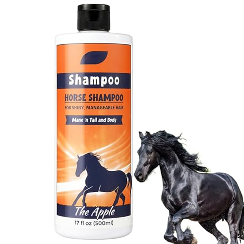 Zuasdvnk Champú de melena y cola, champú para caballos | 500 ml champú natural de melena y cola – Solución de baño de ducha, accesorios para el cuidado de caballos, brillo, desenredar, sumergir la
