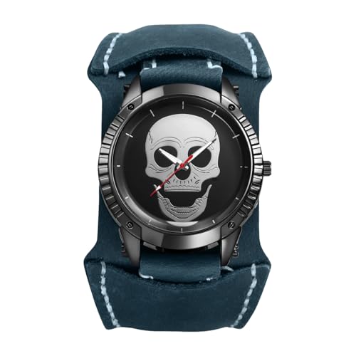 Montre cuir JewelryWe pour look rock et déguisement Halloween steampunk