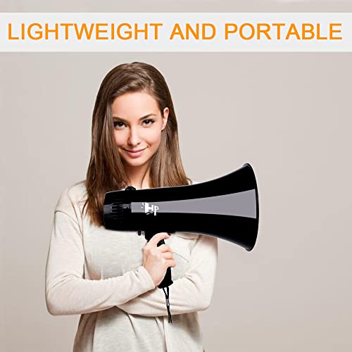 Hornpro Megaphone Speaker Pa Bullhorn - Built-In Siren &Usb Flash Drive - 35 Watts 240S Record- For Football Soccer, Baseball Basketball Cheerleading Fans Coaches & Safety Drills (Black) #TOP5