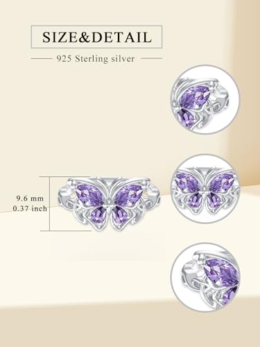 Image of Bee /Butterfly /Mustard Seed /Hummingbird /Cat /Rainbow Adjustable Ring for Women 925 Sterling Silver Spoon Rings for Women Size Fits Most People