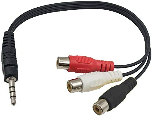 Cavo Video 3,5mm Mono Maschio A RCA Femmina 1 Piede (30cm) – Adattatore Per Fotocamera DVR Auto - Foto 4