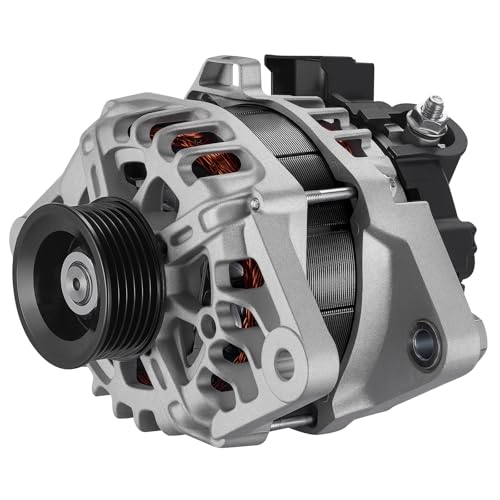 Image of BDFHYK Alternator 11471 Compatible with Kia Soul 2010 2011 1.6L L4 Hatchback 4-Door 12V 90Amp CW 6-Groove Pulley, Replace 11471N 208-932 208-932A AVA0124 400-40065 | 12V 90A 7-Groove Pulley Clockwise, Replaces OE# 11471N 208-932 208-932A AVA0124 400-40065