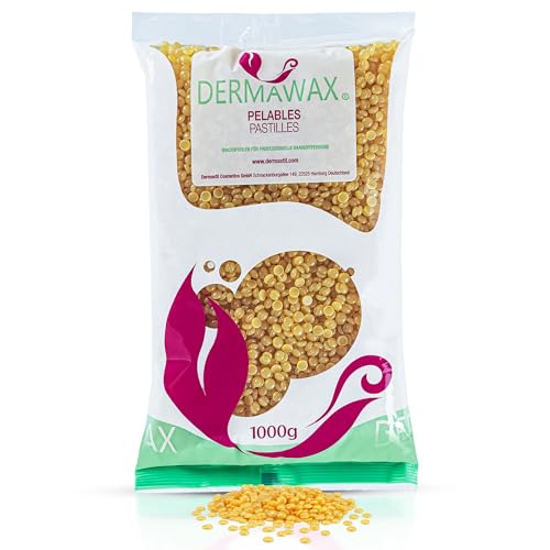 Dermawax Cire Chaude Pelable au Miel 1kg – Sans Bande pour Épilation Maillot, Aisselles, Visage & Jambes – Perles Professionnelles Made in Italy Peaux...