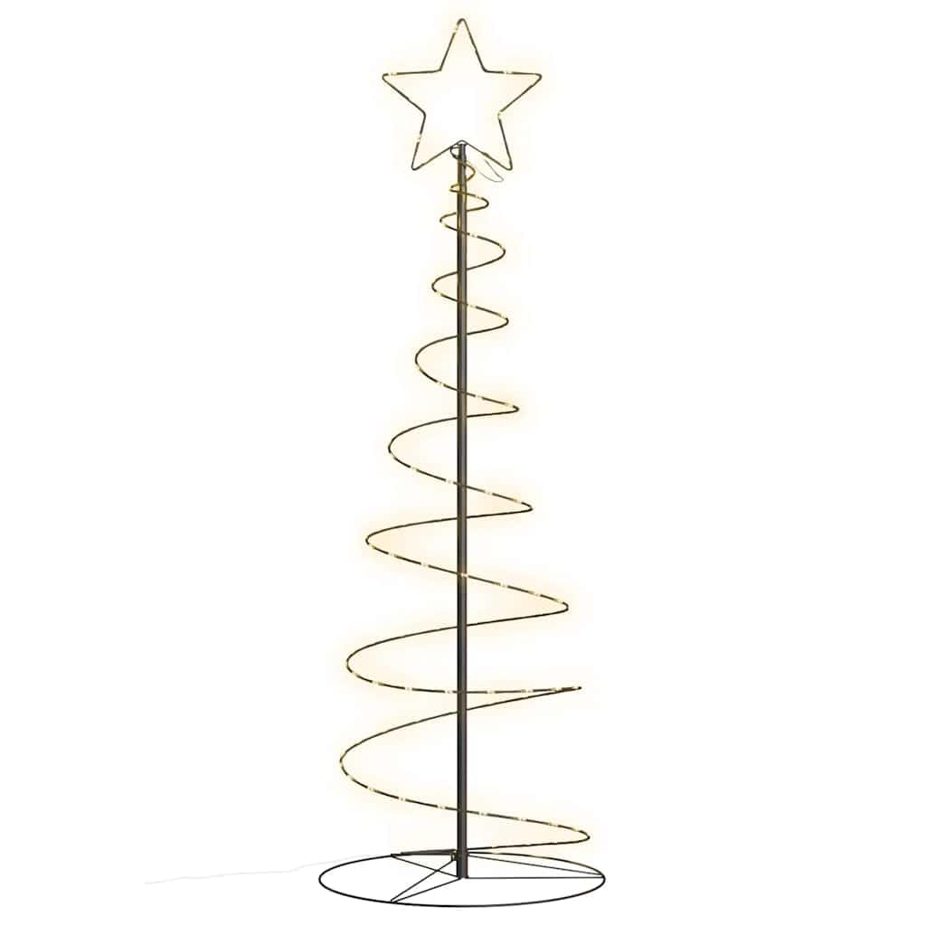 Albero di Natale a LED, 150 cm, a spirale, con 100 LED, luce bianca calda, per interni ed esterni, 8 modalità di illuminazione, illuminazione natalizia, albero decorativo, nero