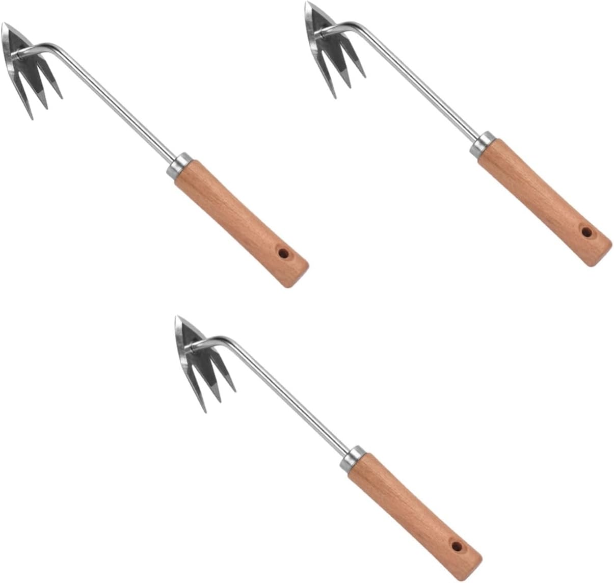 BESPORTBLE 3pcs Portable Hand Weeder Tool Wooden Handle Multi-Function Garden Puller for Removing and Roots Effortlessly and Design for Lawn and Garden Care
