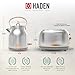 Haden Heritage 4 Slice Wide Slot Stainless Steel Toaster Bundled with 1.7 Liter Stainless Steel Electric Water Kettle, Steel & Copper