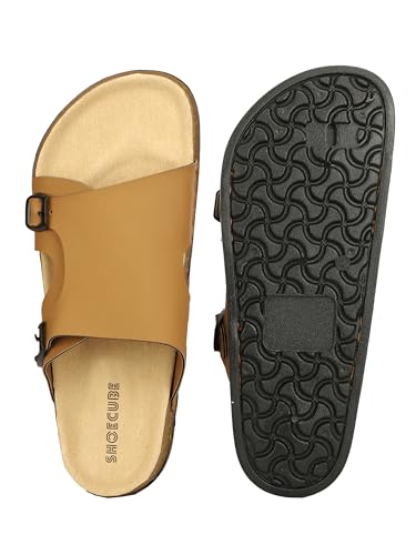 Image of Men Full Cover Double Buckle Slippers | Covered Slip-On Sandals for Men | Comfortable Footwear | Adjustable Strap Rubber Sandals | Anti-Slip Sole Slippers
