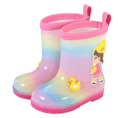 IWIHMIV Kids Rain Boots for Toddler Lightweight Boys Girls Rubber Rainboots with Easy-On for Water Beach Outdoor Playing - Main Image