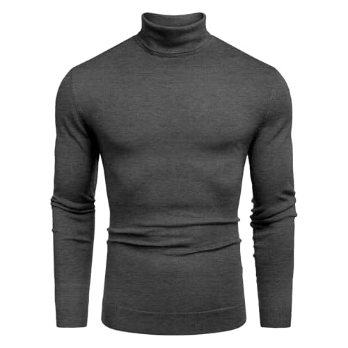 COOFANDY Men’s Slim Fit Turtleneck Sweater Casual Basic Knitted Long Sleeve Pullover Sweater
