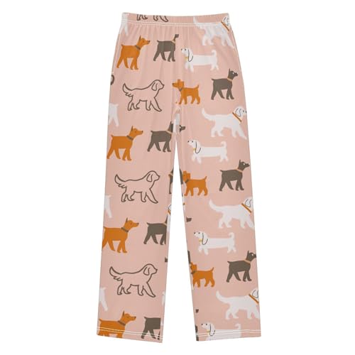 Boys' Pants Dogs Dachshund Terrier Animal Pink Long Bottoms Jogger Pants Elastic Waist Trousers with Pockets S-XL