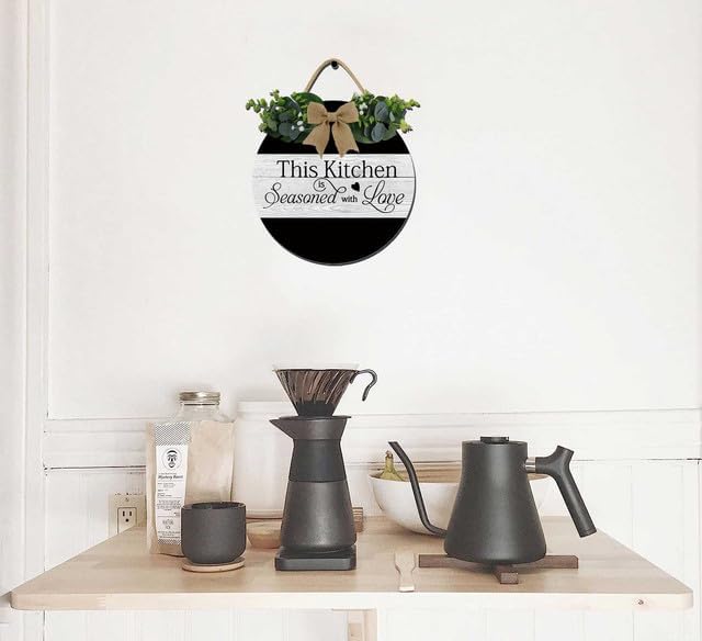 This Kitchen Is Seasoned With Love Vintage Farmhouse Wreath Door Decor - Kitchen Wall Decor