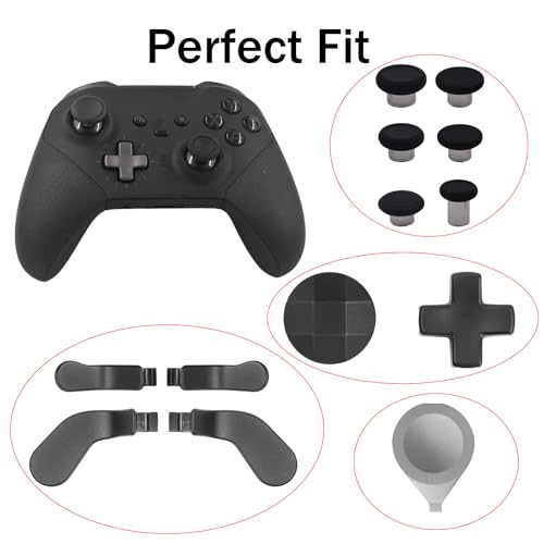Image of Dogxiong 13 in 1 Elite Controller Paddles for Xbox Elite Series 2 Core Controllers Component Set with 6 Metal Thumbsticks & Tool, 2 D-Pads, 4 Paddles for Xbox Elite Series 2 (Black)
