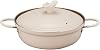 Doshisha EverCook Double-Handled Pot, Tabletop Pot, 9.4 inches 24 cm, Compatible With Induction and Gas Stoves, With Lid, Non-Stick, Easy to Clean, Ivory