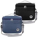 Bolsa Lonchera Termica,2 Piezas Lunch Bag con Correa para Hombre y Mujer, Aislamiento de Doble Capa, Reutilizable, Gran...