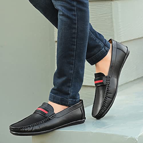 Image of Centrino Handcrafted Loafers for Man | Shoes for Men Stylish | Casual Slip-On Moccasins | Cushioned Insole | Lightweight Comfortable | Hand-Stitched Premium Mens Loafer Shoes for Office & Casual Outings (9805)